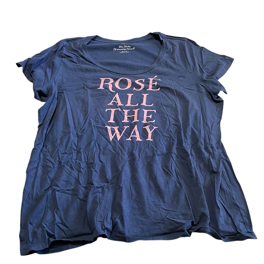 “Rosé All The Way” Torrid Womens Plus Size 4x Graphic Tee Holiday New Year Wine